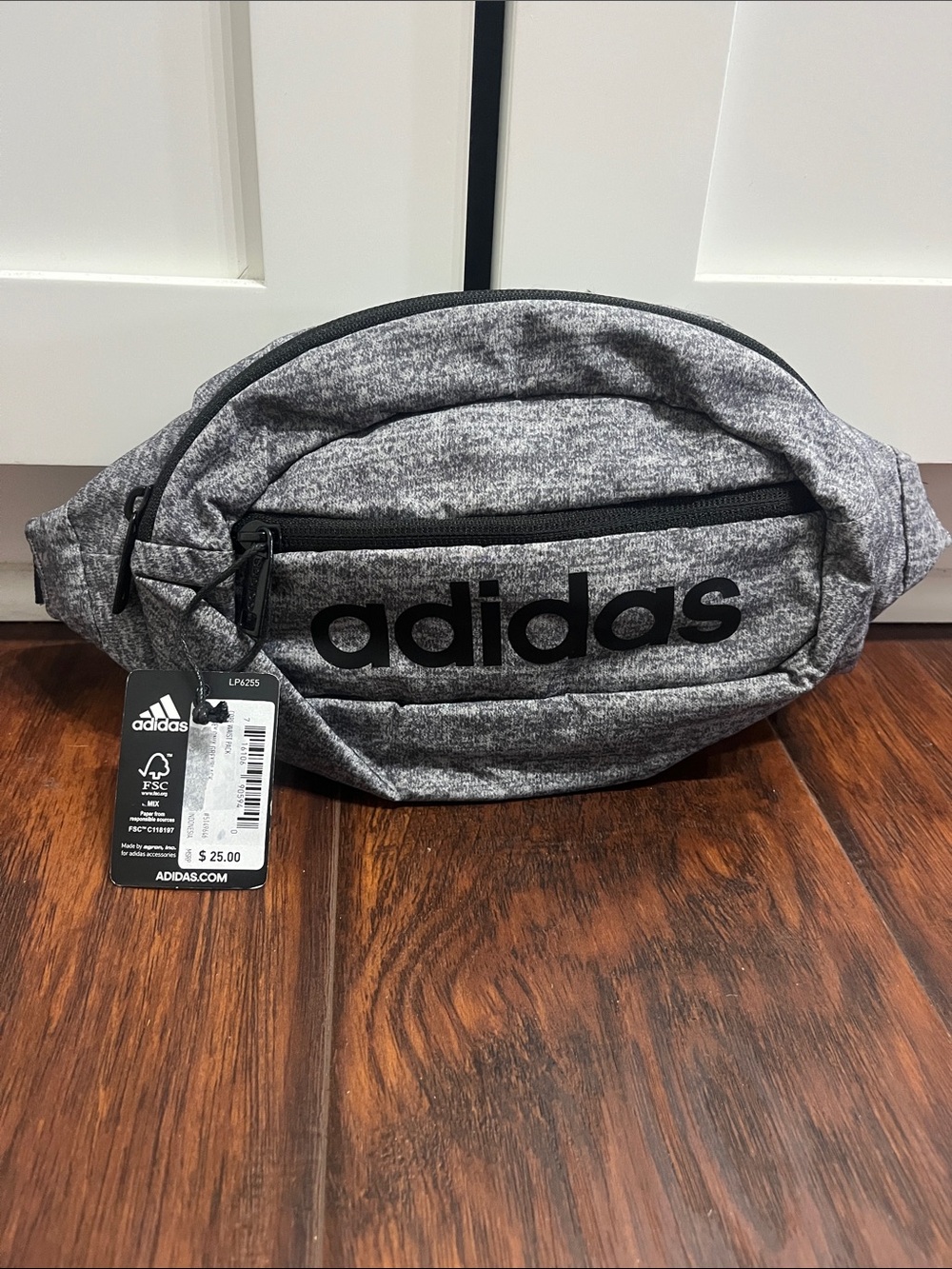 adidas Grey Core Waist Pack with Black Logo